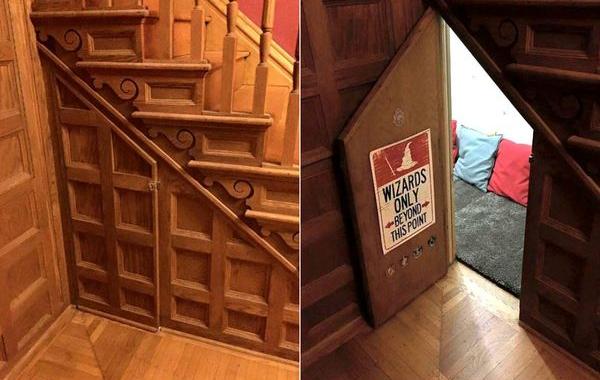 превратила чулан в комнату Гарри Поттера, чулан под лестницей в комнату Гарри Поттера