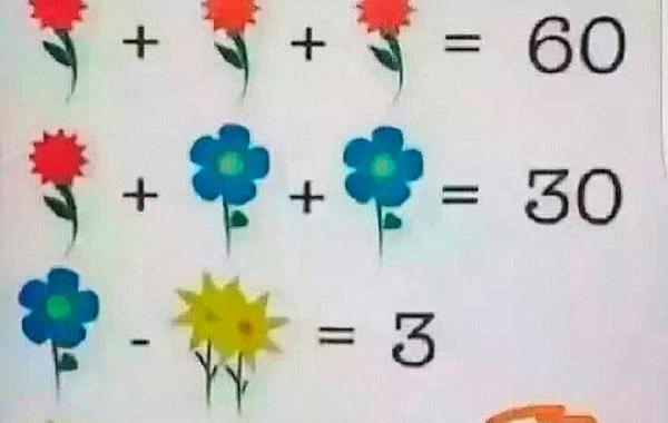 загадка с цветами, головоломка с цветами, математическая головоломка