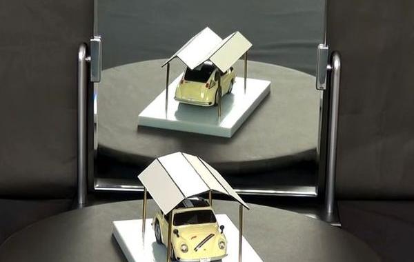 оптическая иллюзия с зеркалами, Кокичи Сугихара, Kokichi Sugihara, иллюзия крыша гаража вогнутая или выпуклая