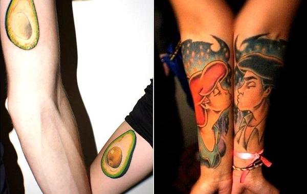 парные тату, одинаковые татуировки, парные татуировки