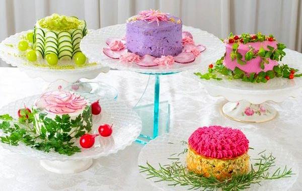 салатные торты, торты-салаты, овощные торты, Мицуки Мориясу, Mitsuki Moriyasu, vegiedeco