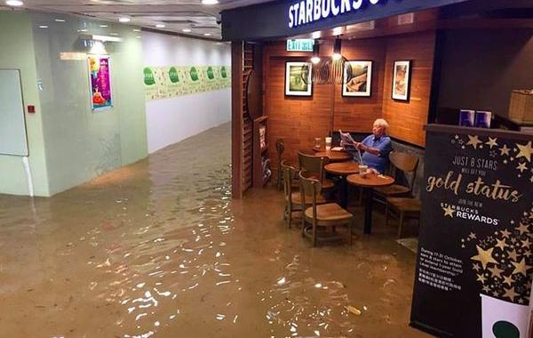 старичок в кофейне потоп, старичок в кофейне наводнение, Starbucks Uncle, Старичок из Старбакса, битва фотошоперов
