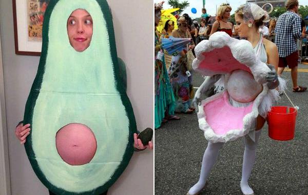 костюмы на Хэллоуин от беременных мам, смешные костюмы на Хэллоуин