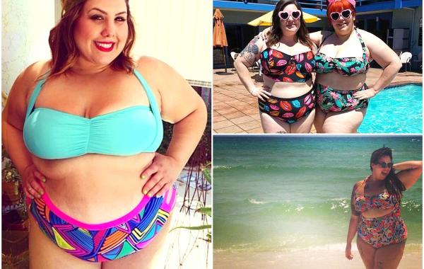 #Fatkini instagram, толстушки в бикини, полные на пляже