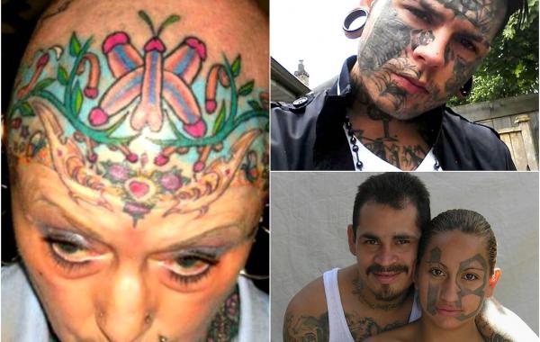 Глупейшие нелепые татуировки на лице, tattoo face