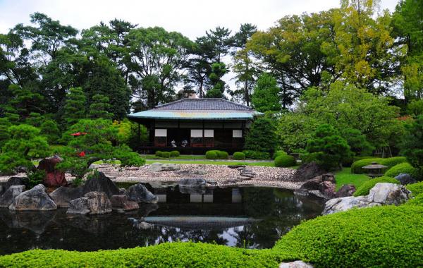 сады замка нидзё, япония, токугава