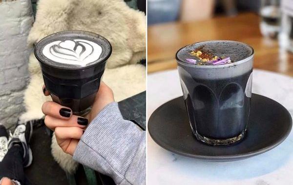 goth latte, готичное латте, латте с активированным углём