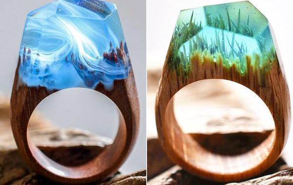 миниатюрные миры внутри деревянных колец, Secret Wood