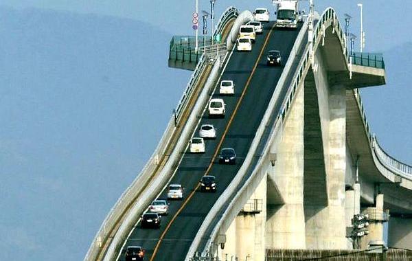 Eshima Ohashi,Ешима Охаши, японский мост Ешима Охаши, мост в Японии склон, мост в Японии самый