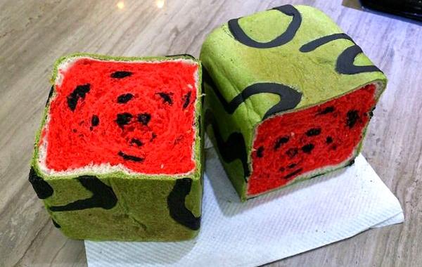 Watermelon Bread, арбузный хлеб, арбузный хлеб Тайвань