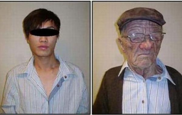 Парень переоделся в старика