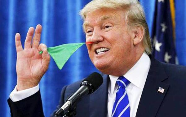 Трамп показывает фокусы, художник заставил Трампа показывать фокусы