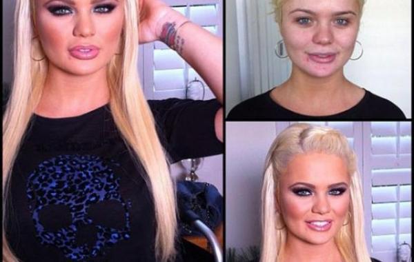 Порнозвезды, до и после,макияж