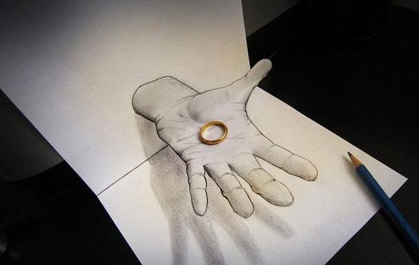 3d рисунки карандашом на бумаге, 3d рисунки просотым карандашом