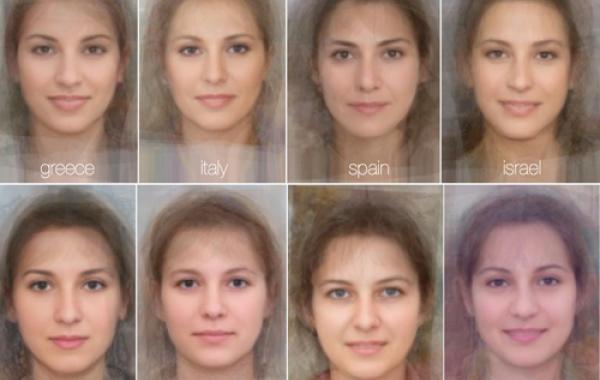 Усредненные женские лица разные нации, фото