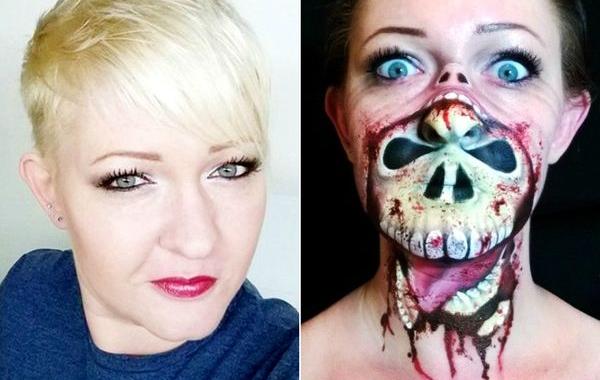 Никки Шелли, жуткий макияж