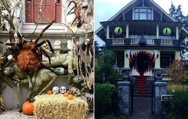 Костюмы для домов, украшение домов на Хэллоуин