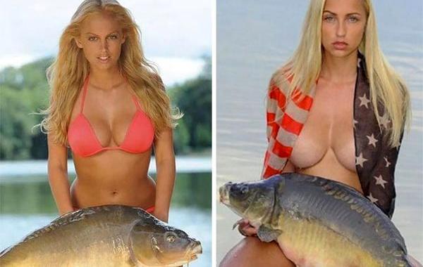 Carponizer, девушки и карпы, девушки держат карпов