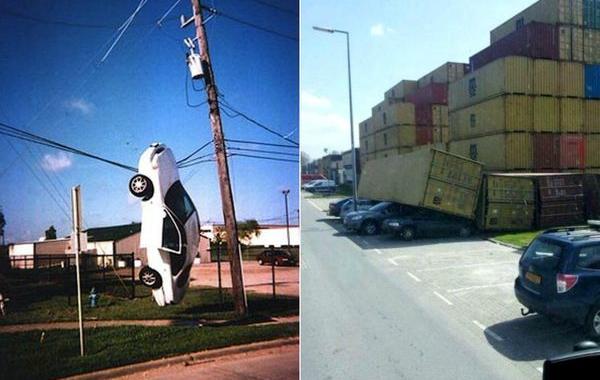 автомобильные курьёзы, казусы с машинами, нелепые аварии автомобилей