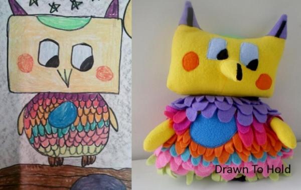 игрушки по рисункам, детские рисунки, мягкие игрушки