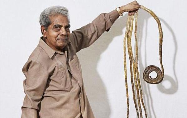 Шридхар Чиллал, Shridhar Chillal,мужчина с самыми длинными ногтями, мировой рекорд по длине ногтей, самые длинные ногти в мире