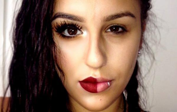 макияж на одной половине лица, девушки без макияжа, #ThePowerOfMakeup
