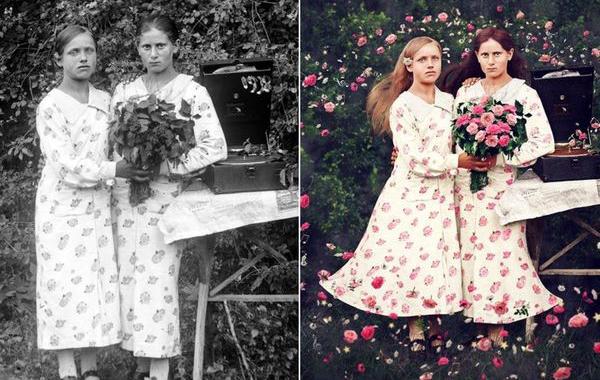 Фотограф отреставрировал винтажные чёрно-белые фотографии, превратив их в сюрреалистичные картины