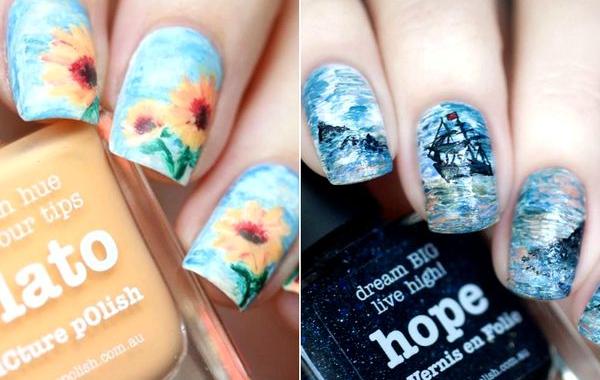 Шедевры живописи на ногтях, картины художников на ногтях