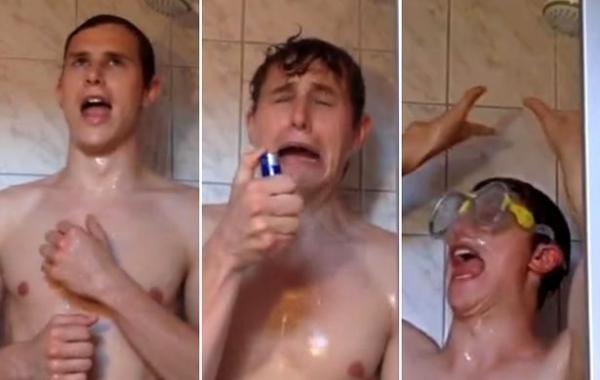 Лукас Зауэр, Lukas Sauer, парень поет в душе, пение в душе