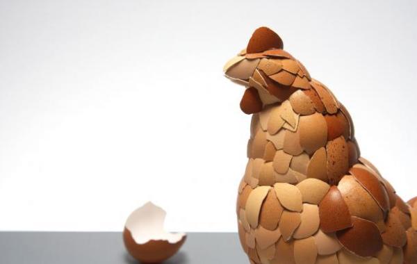 Спички, карандаши и яичная скорлупа в креативных работах от Кайла Бина