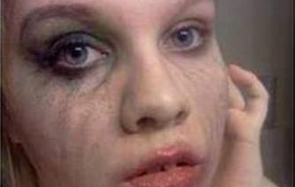 макияж дыра в глазу, жуткий макияж, пугающий макияж