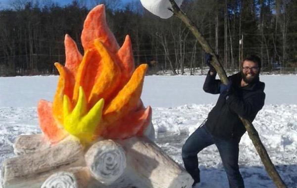 Снежные шедевры, безумные снеговики, забавные скульптуры из снега