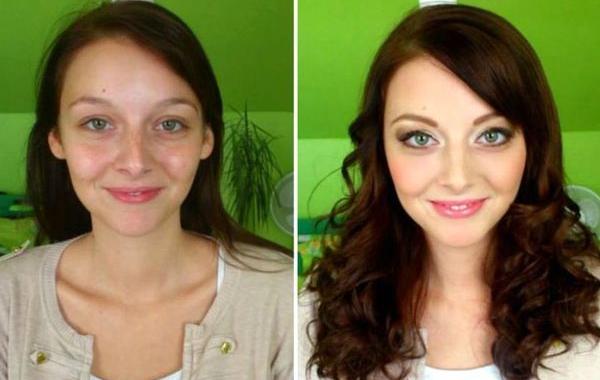 до и после макияжа, преображение макияж