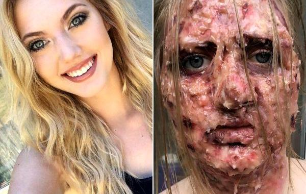 Тиффани Бейз, Tiffany Baze, пугающий грим, девушка создает страшный грим