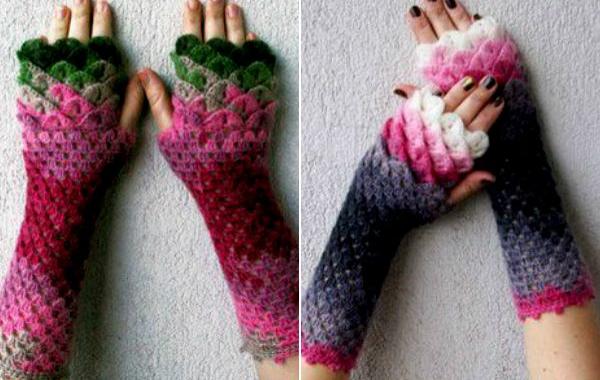 перчатки с драконьей чешуёй, перчатки с чешуей дракона