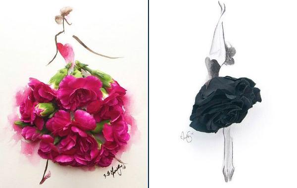 цветочные девушки, платья из цветочных лепестков, Flower Girls, Лим Чжи Вэй, Lim Zhi Wei