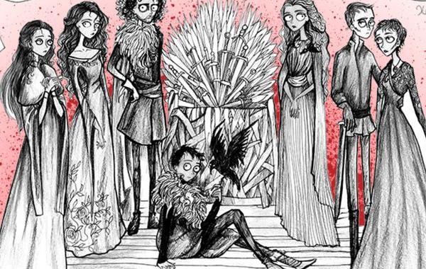 Игра престолов Тим Бёртон, персонажи Игры престолов в стиле Тима Бёртона, художник Ксения Рассолова