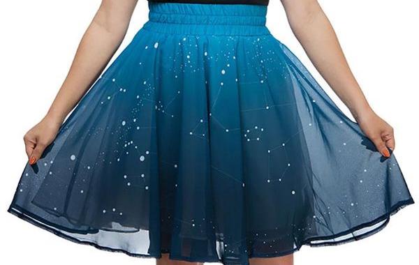 юбка с созвездиями, юбка со светящимися звёздами