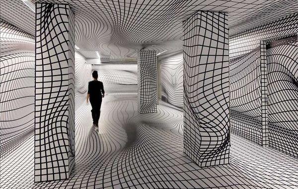 галлюциногенные комнаты,галлюциногенный дизайн, Питер Коглер, Peter Kogler