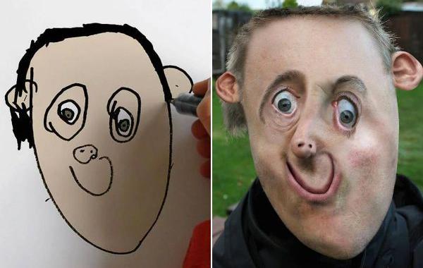 превращает каракули сына в реальные вещи, Things I have drawn, папа рисунки сына в реальность