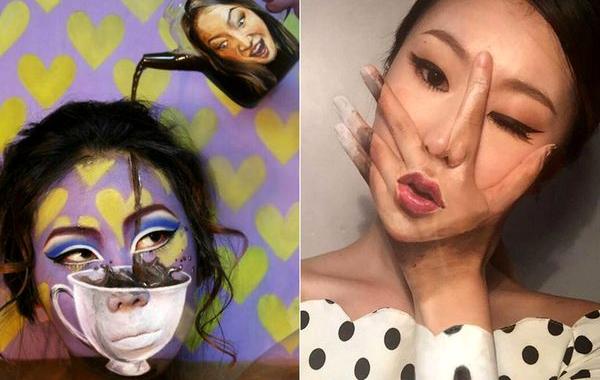  Дейн Юн, Dain Yoon, оптические иллюзии на лице, визажистка оптические иллюзии