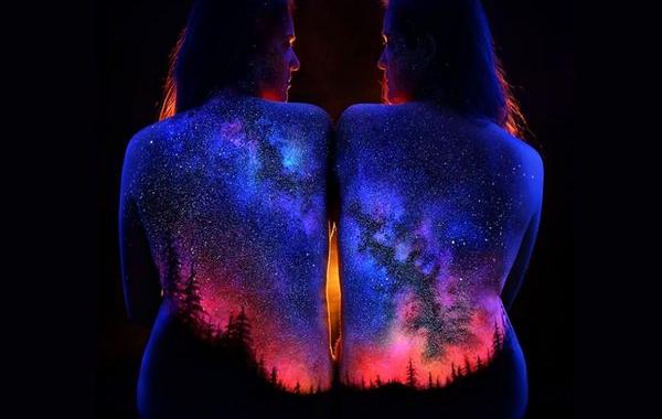 Black Light Bodyscapes, Джон Попплтон, John Poppleton, флуоресцентный боди-арт