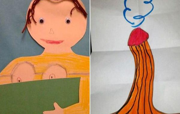 Смешно не по-детски, невинные детские рисунки выглядят как нечто пошлое, пошлые детские рисунки