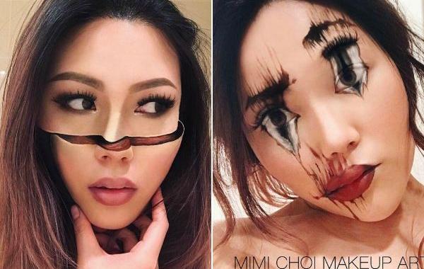 Мими Чои, Mimi Choi, Галлюциногенный макияж, макияж оптические иллюзии