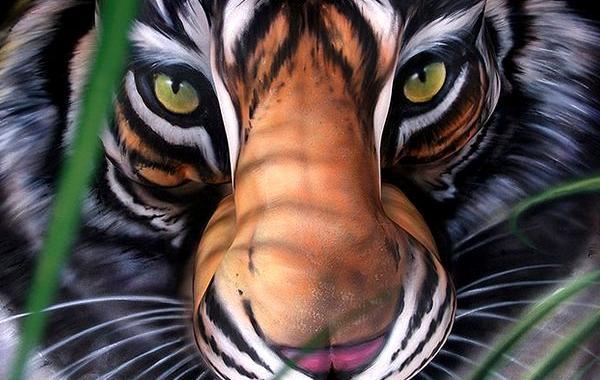 животный боди-арт, бодиарт в виде животных