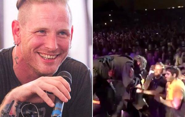 Кори Тейлор  выбил из рук телефон на концерте, Кори Тейлор выбил смартфон из рук фаната на концерте