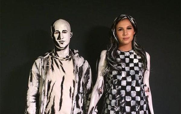 Алекса Мид, Alexa Meade, предложение руки в 2D, приключение нарисованной пары