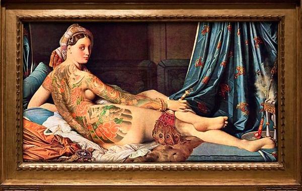 Персонажи знаменитых картин татуировки, шедевры живописи татуировки, Мона Лиза татуировки, Николя Амиар, Nicolas Amiard