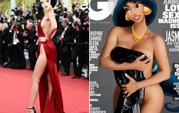 принцессы Диснея были гламурными моделями, знаменитости с головами диснеевских принцесс, диснеевские принцессы супермодели