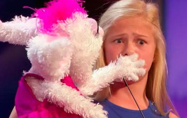 девочка чревовещатель America’s Got Talent, спела с закрытым ртом, девочка чревовещатель и кролик